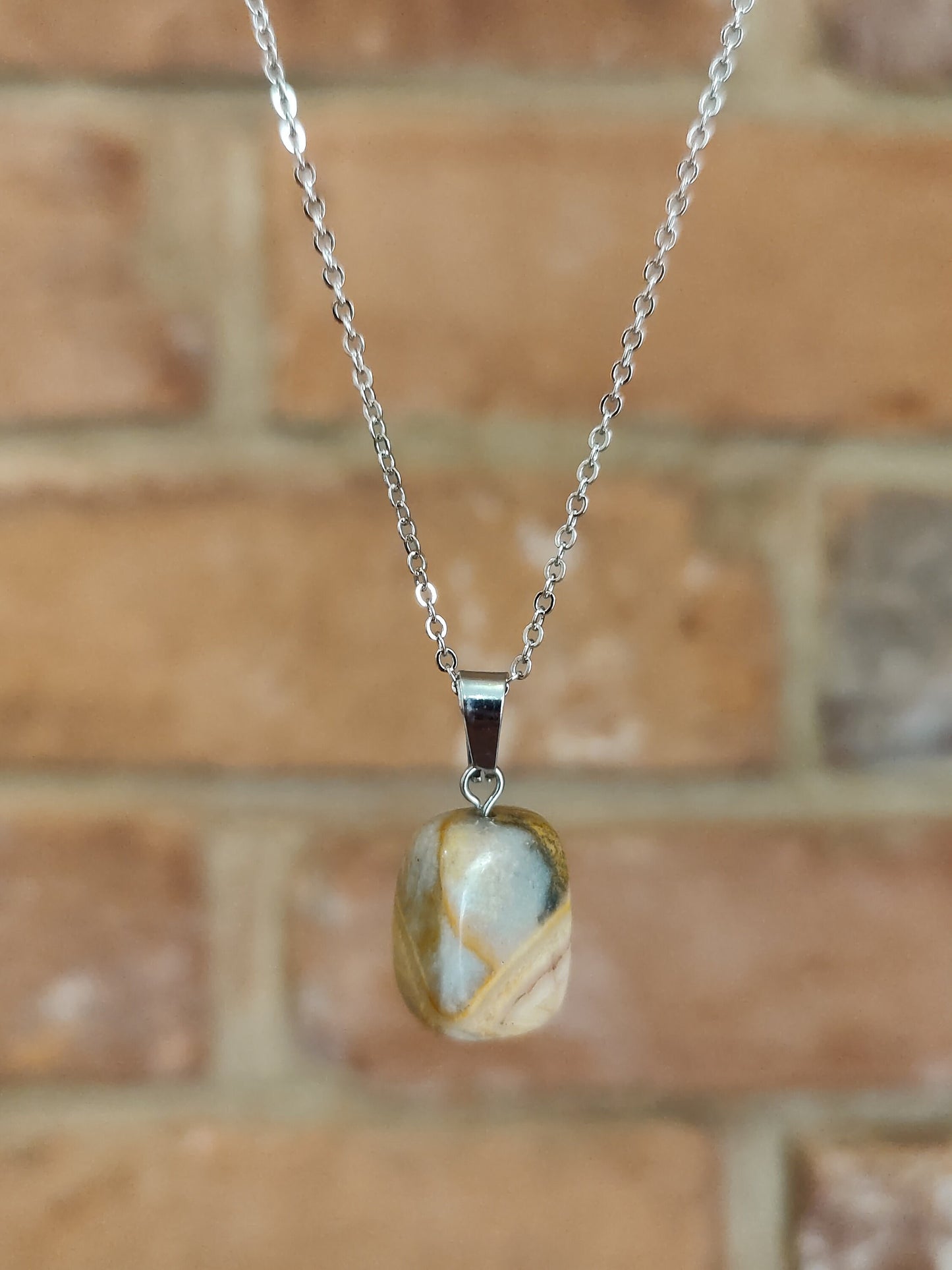 Rounded Edges Cuboid Crystal Natural Stone Necklace Pendant Tiger's Eye and more