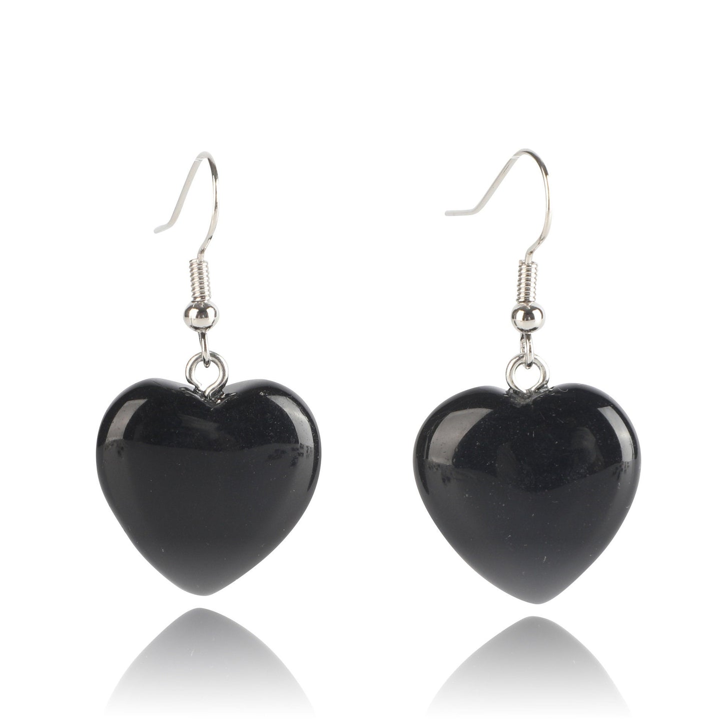 Heart Earrings Natural Crystal Pair of  Earrings