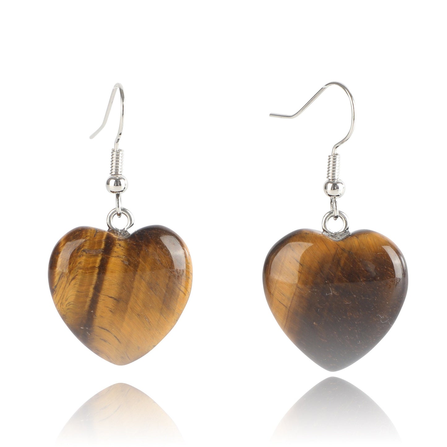 Heart Earrings Natural Crystal Pair of  Earrings