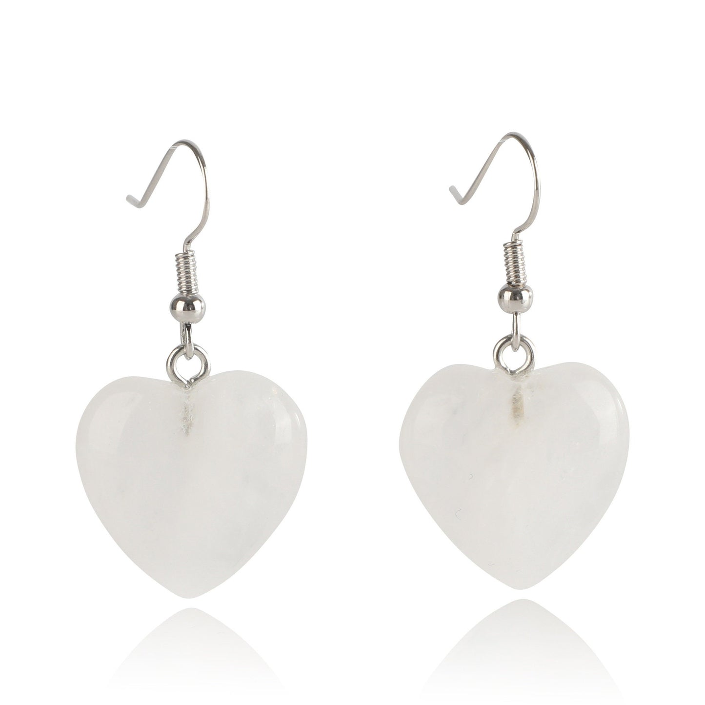 Heart Earrings Natural Crystal Pair of  Earrings