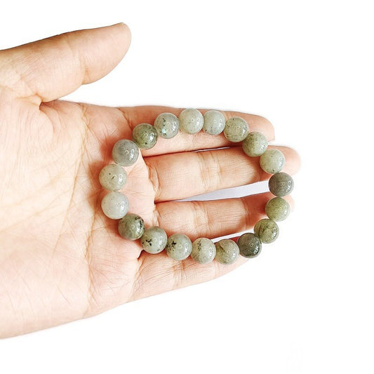 Labradorite Sphere Beaded Elastic Bracelet Natural Crystal Stone Beads Bracelets UK