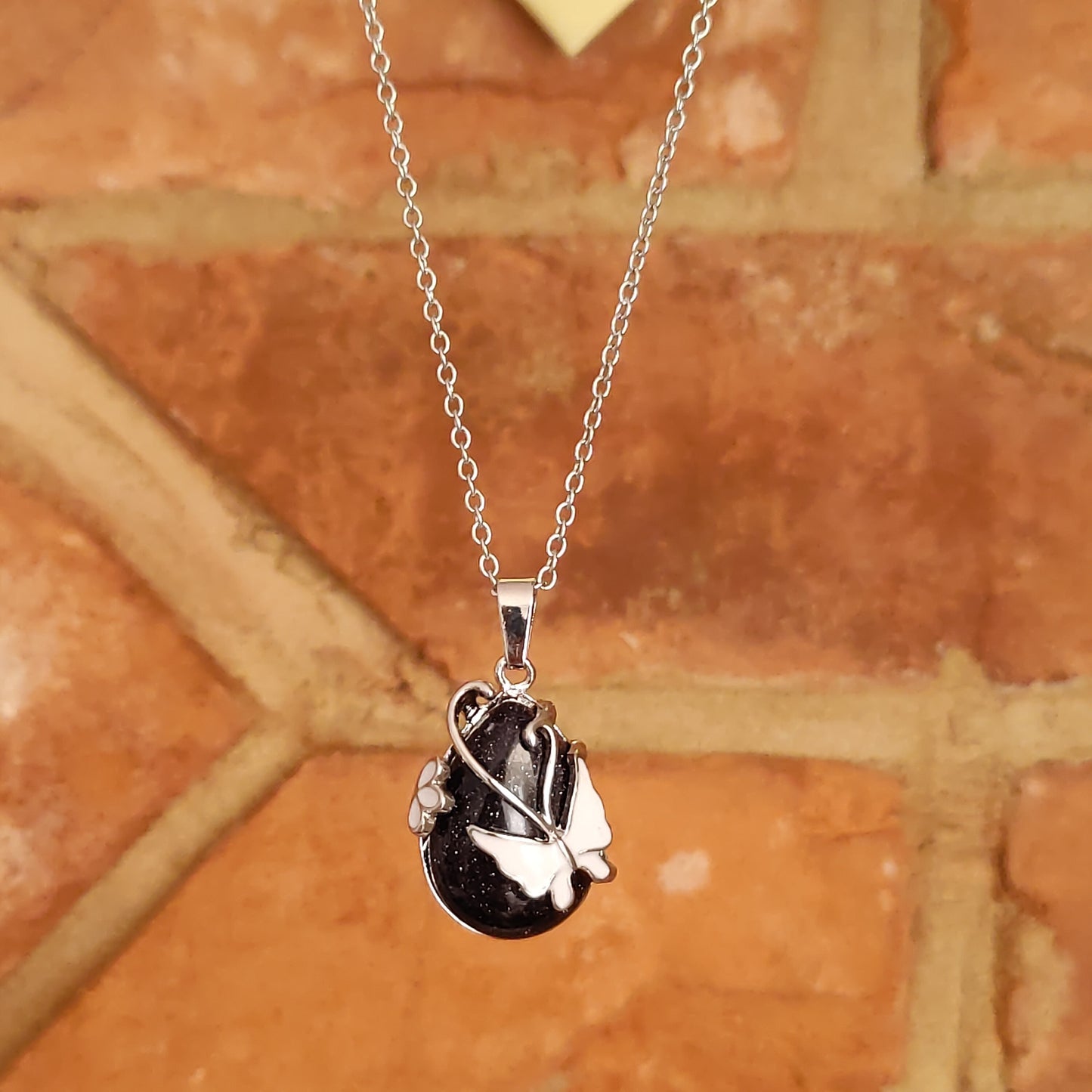 Rain Drop Shaped Crystal Pendants with Butterfly Mounted base Natural Stone Crystal Chakra Positive Energy