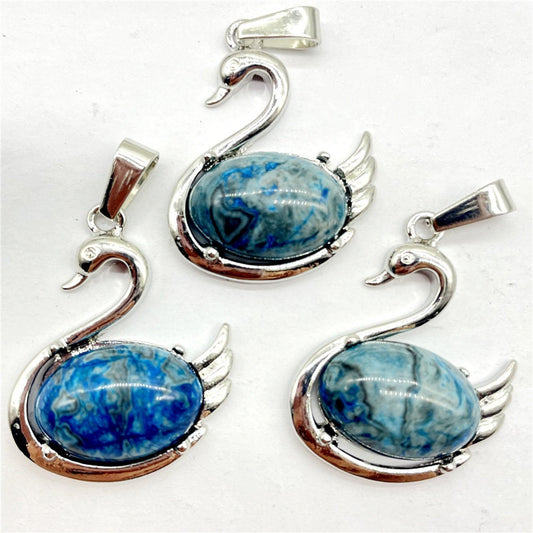 Healing Crystal Natural Stone Necklaces Cute Funky Swan Crystal Necklace Pendants